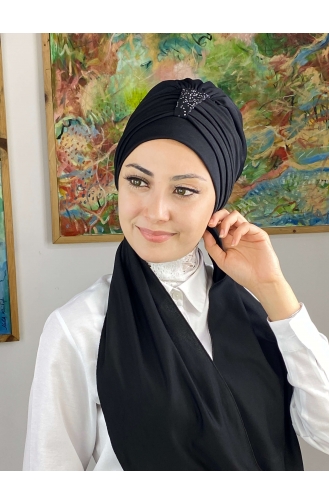 Hürrem Taşlı Tek Biritli Atkılı Bone 76NZL7052276-01 Siyah