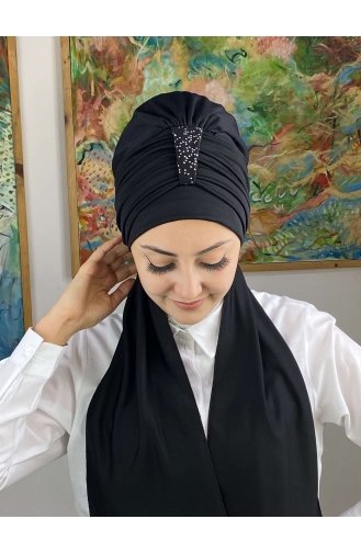 Hürrem Taşlı Tek Biritli Atkılı Bone 76NZL7052276-01 Siyah