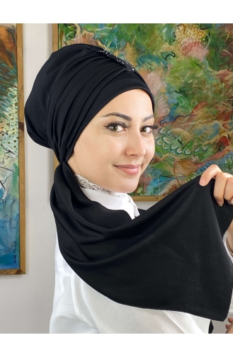 Hürrem Taşlı Tek Biritli Atkılı Bone 76NZL7052276-01 Siyah