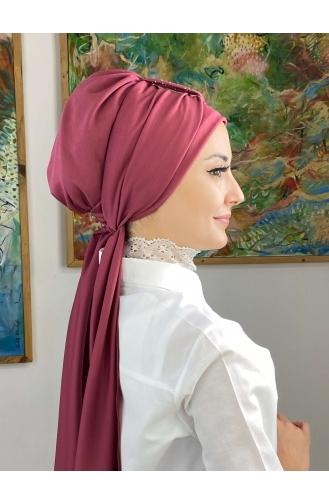 Dark Dusty Rose Ready to Wear Turban 76NZL7052276-03