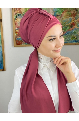 Dark Dusty Rose Ready to Wear Turban 76NZL7052276-03