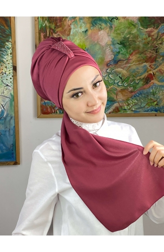 Dark Dusty Rose Ready to Wear Turban 76NZL7052276-03