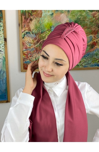 Dark Dusty Rose Ready to Wear Turban 76NZL7052276-03