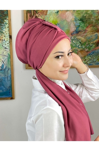 Dark Dusty Rose Ready to Wear Turban 76NZL7052276-03