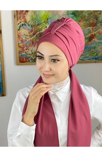 Dark Dusty Rose Ready to Wear Turban 76NZL7052276-03