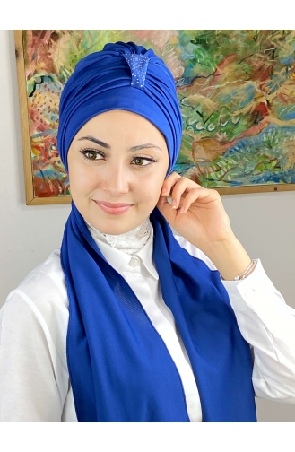 Saxon blue Ready to wear Turban 76NZL7052276-07