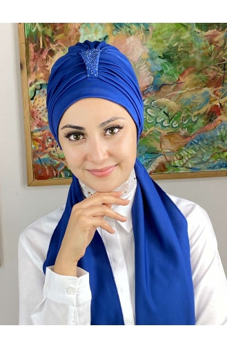 Saxon blue Ready to wear Turban 76NZL7052276-07