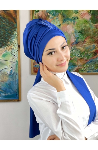 Saxon blue Ready to wear Turban 76NZL7052276-07