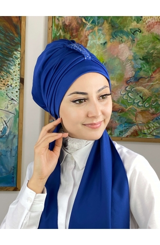 Saxon blue Ready to wear Turban 76NZL7052276-07