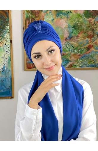 Saxon blue Ready to wear Turban 76NZL7052276-07