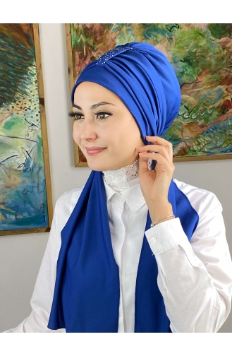 Saxon blue Ready to wear Turban 76NZL7052276-07