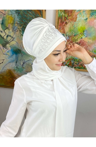 White Ready to Wear Turban 53NZL7052253-01