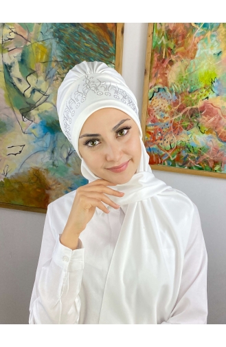 White Ready to Wear Turban 53NZL7052253-01