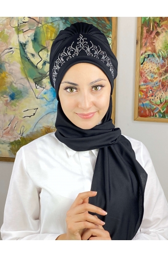Prenses Büzgülü Atkılı Bone 53NZL7052253-06 Siyah