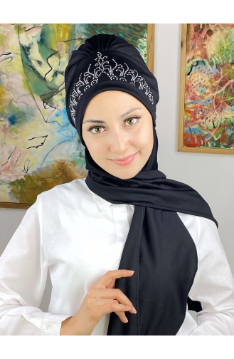 Prenses Büzgülü Atkılı Bone 53NZL7052253-06 Siyah