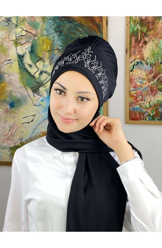 Prenses Büzgülü Atkılı Bone 53NZL7052253-06 Siyah
