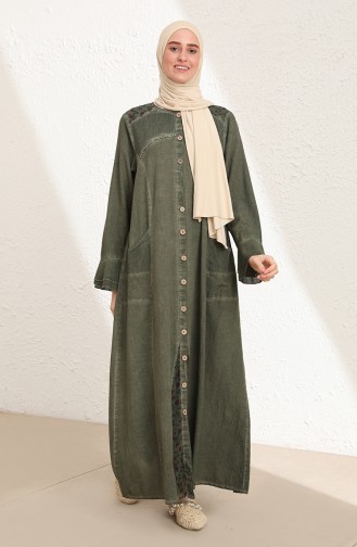 Khaki Abaya 9393-01