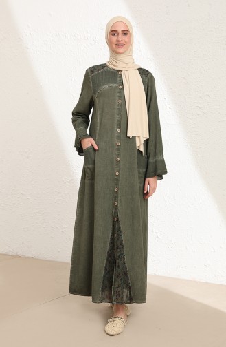 Khaki Abaya 9393-01