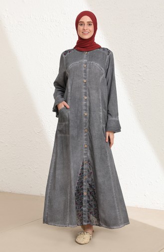 Gray Abaya 9393-02