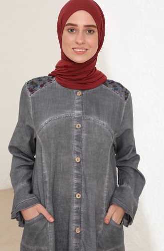 Gray Abaya 9393-02