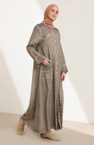 Beige Abaya 9393-04