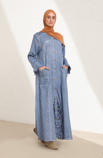 Ice Blue Abaya 9393-06