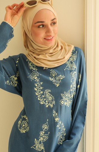 Indigo Hijab Dress 5004-05