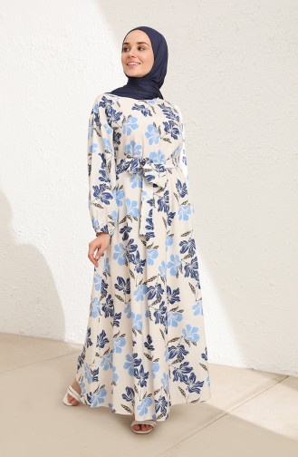 Blue Hijab Dress 5707-03