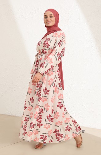 Robe Hijab Rose Pâle 5707-04