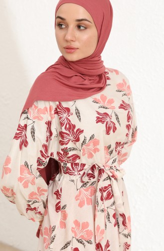 Robe Hijab Rose Pâle 5707-04