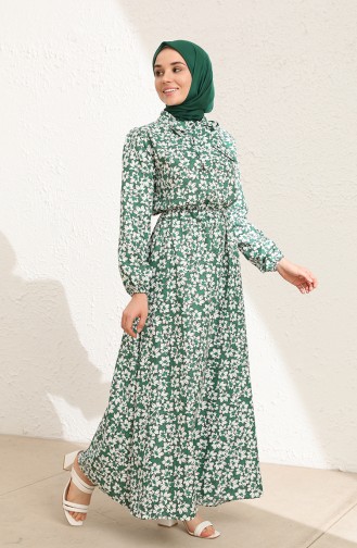 Robe Hijab Vert emeraude 7711-04