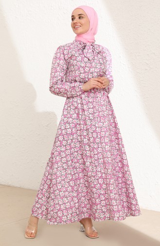 Pink Hijab Dress 7711-05