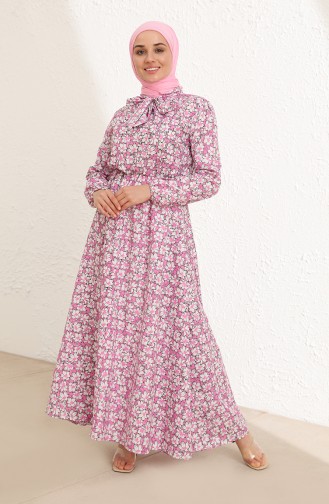 Pink Hijab Dress 7711-05