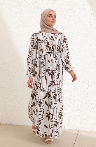 Brown Hijab Dress 6001-01