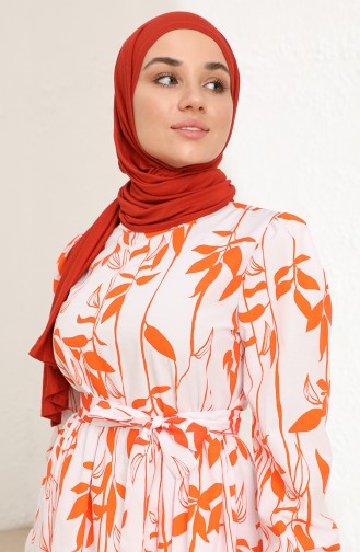 Orange Hijab Kleider 6001-03