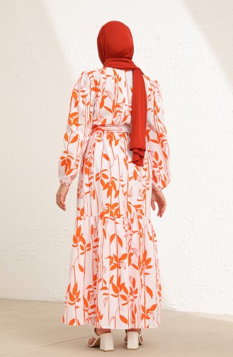 Orange Hijab Kleider 6001-03