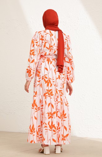 Orange Hijab Dress 6001-03