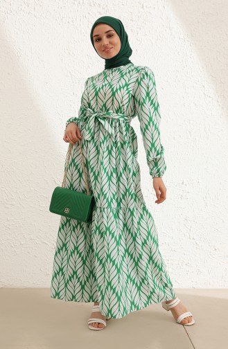 Green Hijab Dress 6002-03