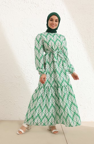 Green Hijab Dress 6002-03