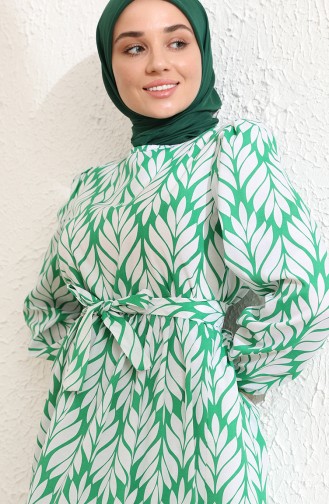 Green Hijab Dress 6002-03