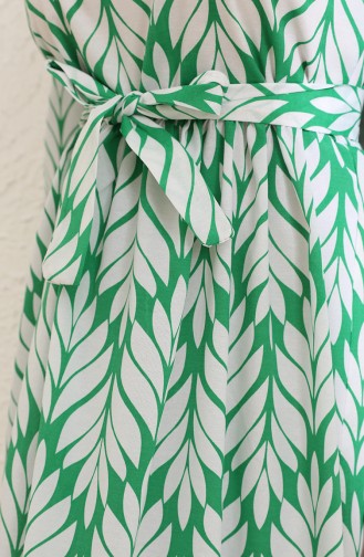 Grün Hijab Kleider 6002-03
