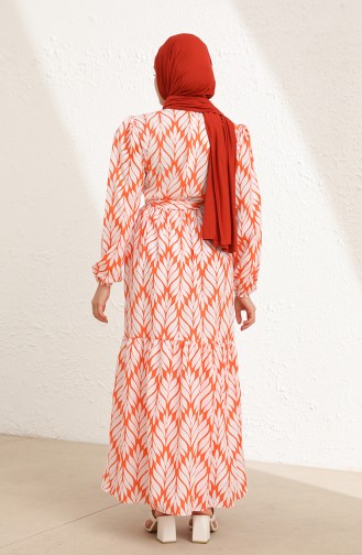 Orange Hijab Dress 6002-04