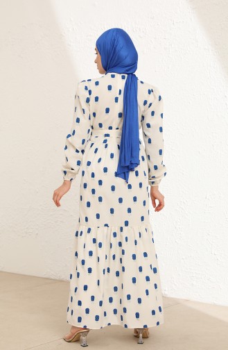 Cream Hijab Dress 6003-02