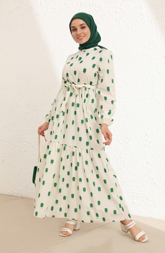 Smaragdgrün Hijab Kleider 6003-04