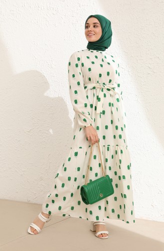Smaragdgrün Hijab Kleider 6003-04