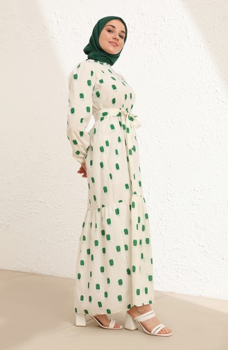 Smaragdgrün Hijab Kleider 6003-04