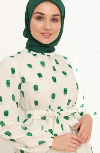 Smaragdgrün Hijab Kleider 6003-04