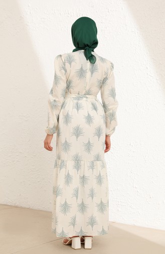 Cream Hijab Dress 6004-05