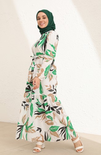 Green Hijab Dress 6005-01