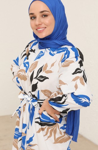 Weiß Hijab Kleider 6005-02